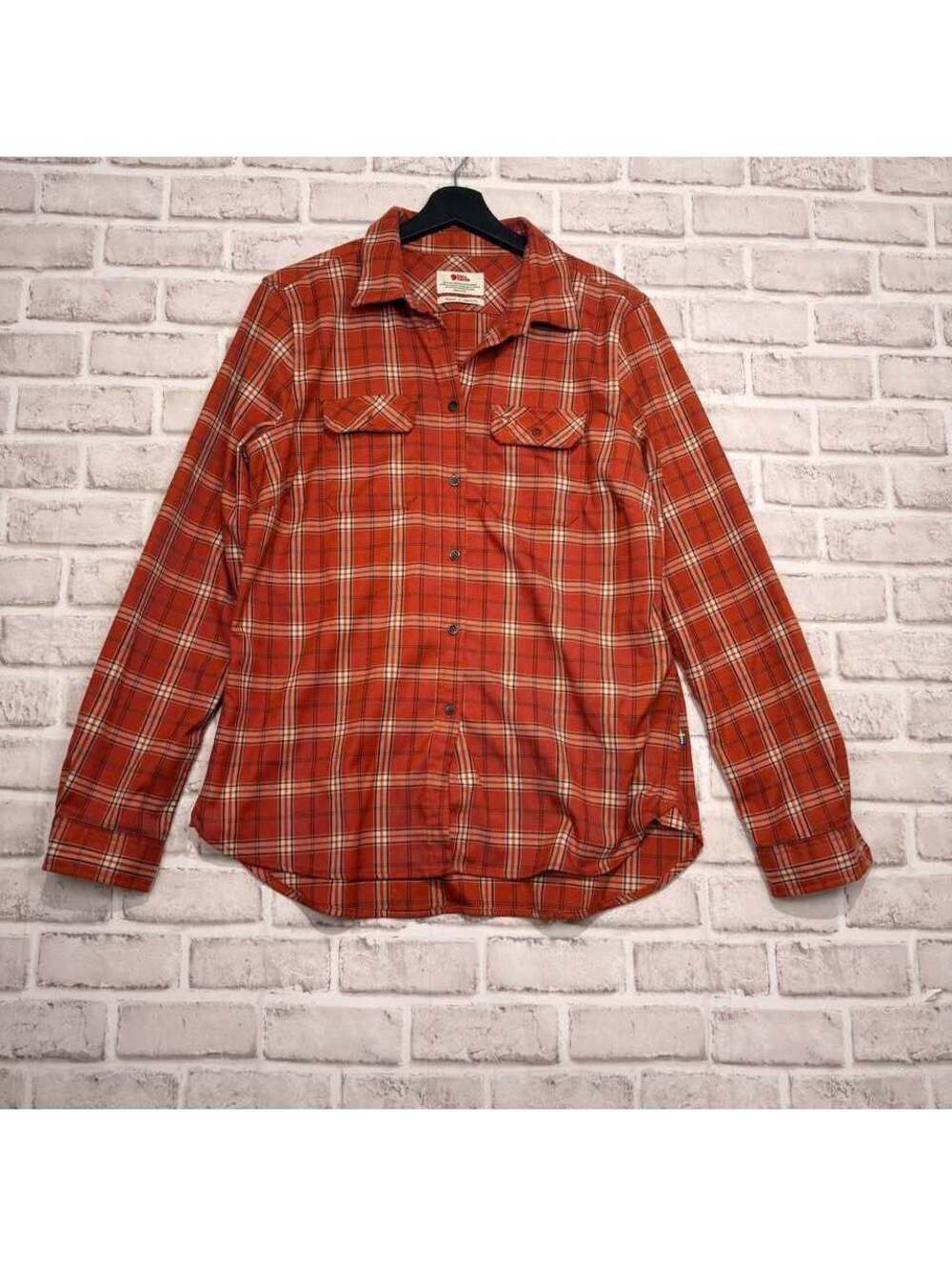 Fjallraven Fjallglim Stretch Regular Fit Plaid Flannel Shirt Women's L